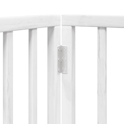 Dog Gate with Door Foldable 6 Panels White 300 cm Poplar Wood