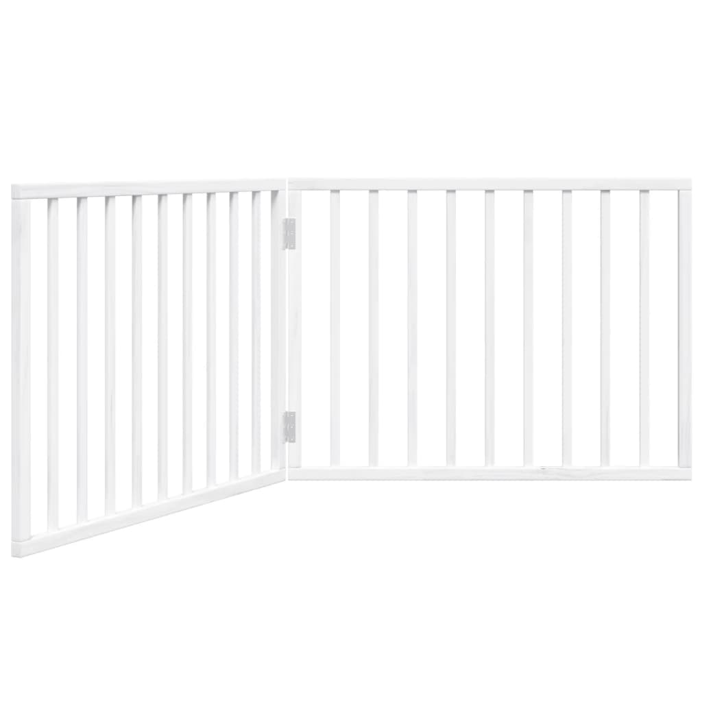 Dog Gate Foldable 2 Panels White 160 cm Poplar Wood