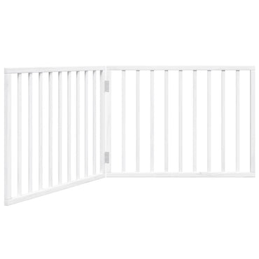 Dog Gate Foldable 2 Panels White 160 cm Poplar Wood