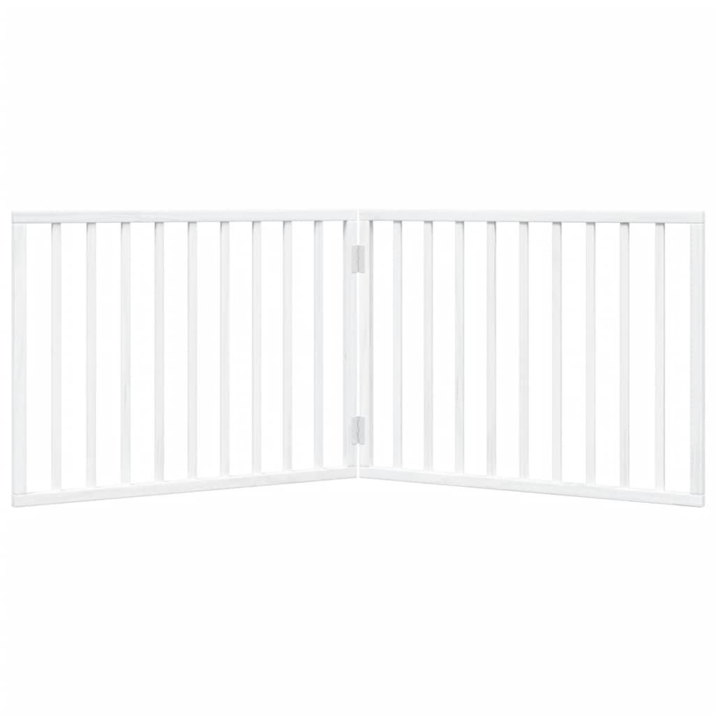 Dog Gate Foldable 2 Panels White 160 cm Poplar Wood