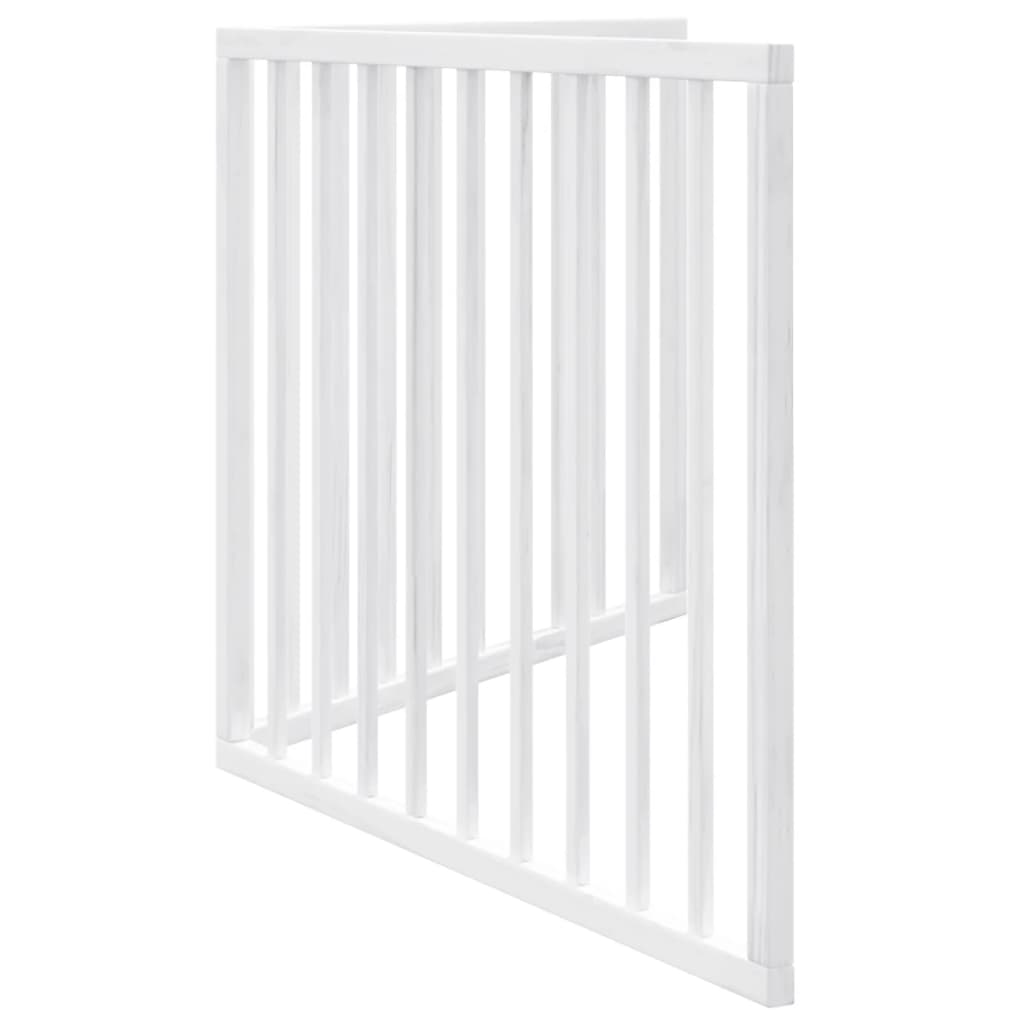 Dog Gate Foldable 2 Panels White 160 cm Poplar Wood