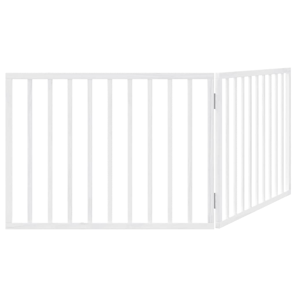 Dog Gate Foldable 2 Panels White 160 cm Poplar Wood