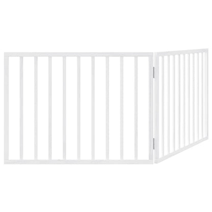 Dog Gate Foldable 2 Panels White 160 cm Poplar Wood