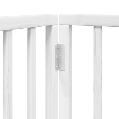 Dog Gate with Door Foldable 4 Panels White 320 cm Poplar Wood