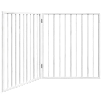 Dog Gate Foldable 2 Panels White 160 cm Poplar Wood