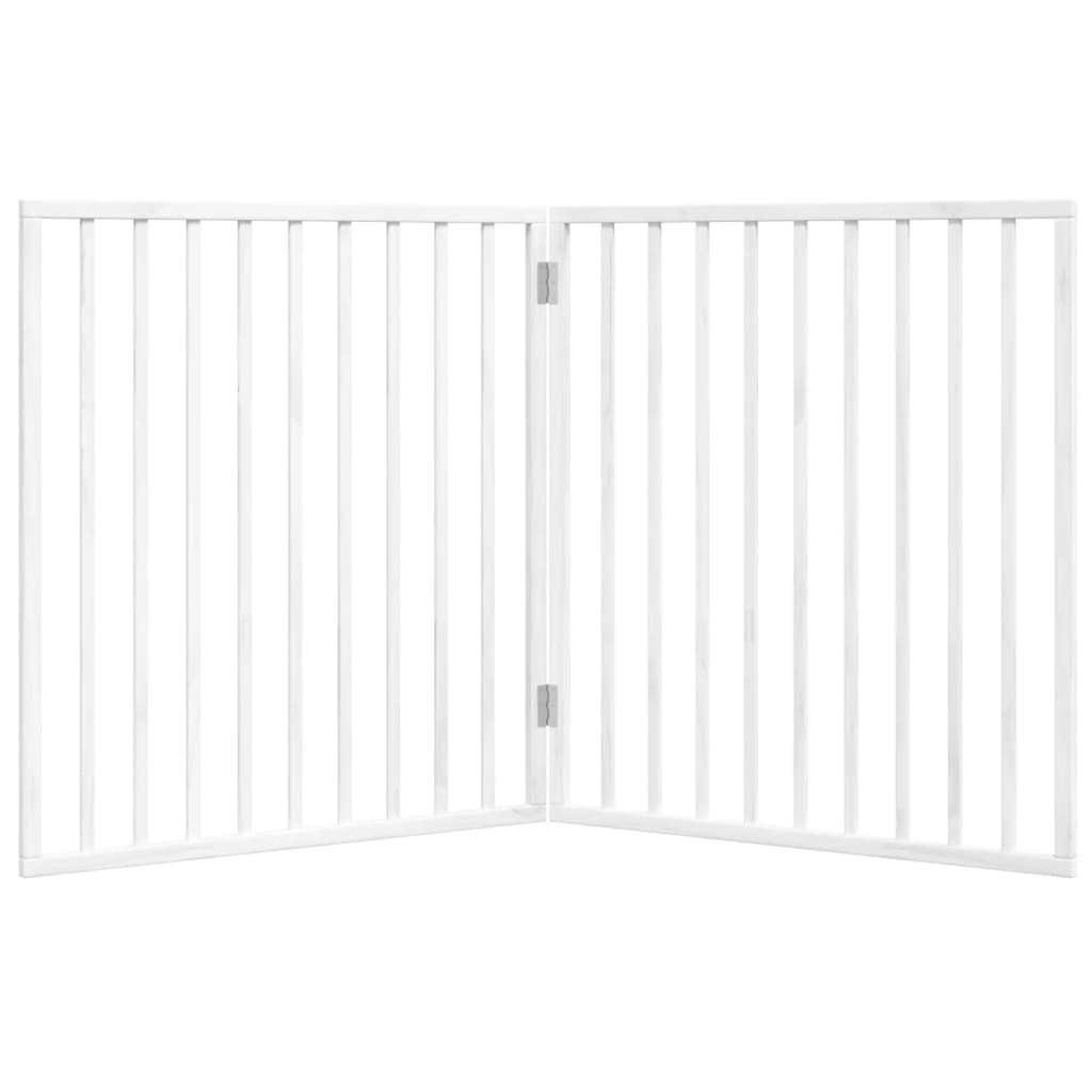 Dog Gate Foldable 2 Panels White 160 cm Poplar Wood