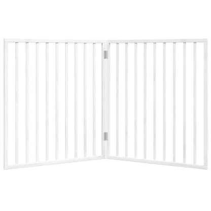 Dog Gate Foldable 2 Panels White 160 cm Poplar Wood