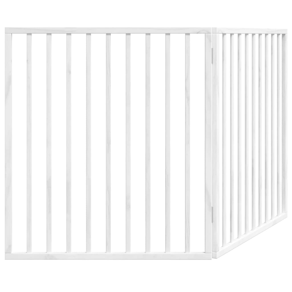 Dog Gate Foldable 2 Panels White 160 cm Poplar Wood