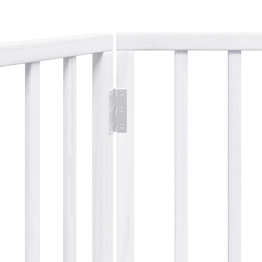 Dog Gate Foldable 2 Panels White 160 cm Poplar Wood