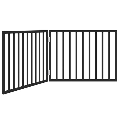 Dog Gate Foldable 2 Panels Black 160 cm Poplar Wood