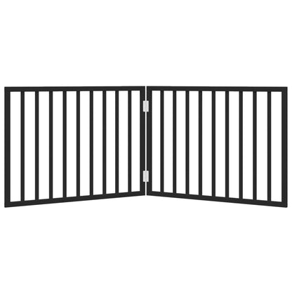 Dog Gate Foldable 2 Panels Black 160 cm Poplar Wood