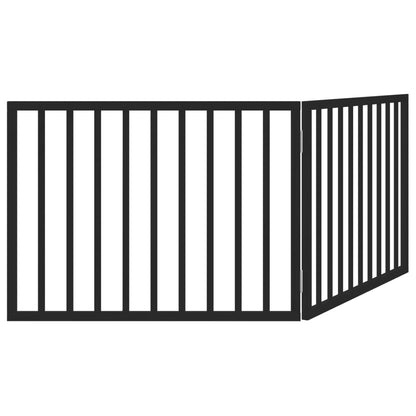 Dog Gate Foldable 2 Panels Black 160 cm Poplar Wood