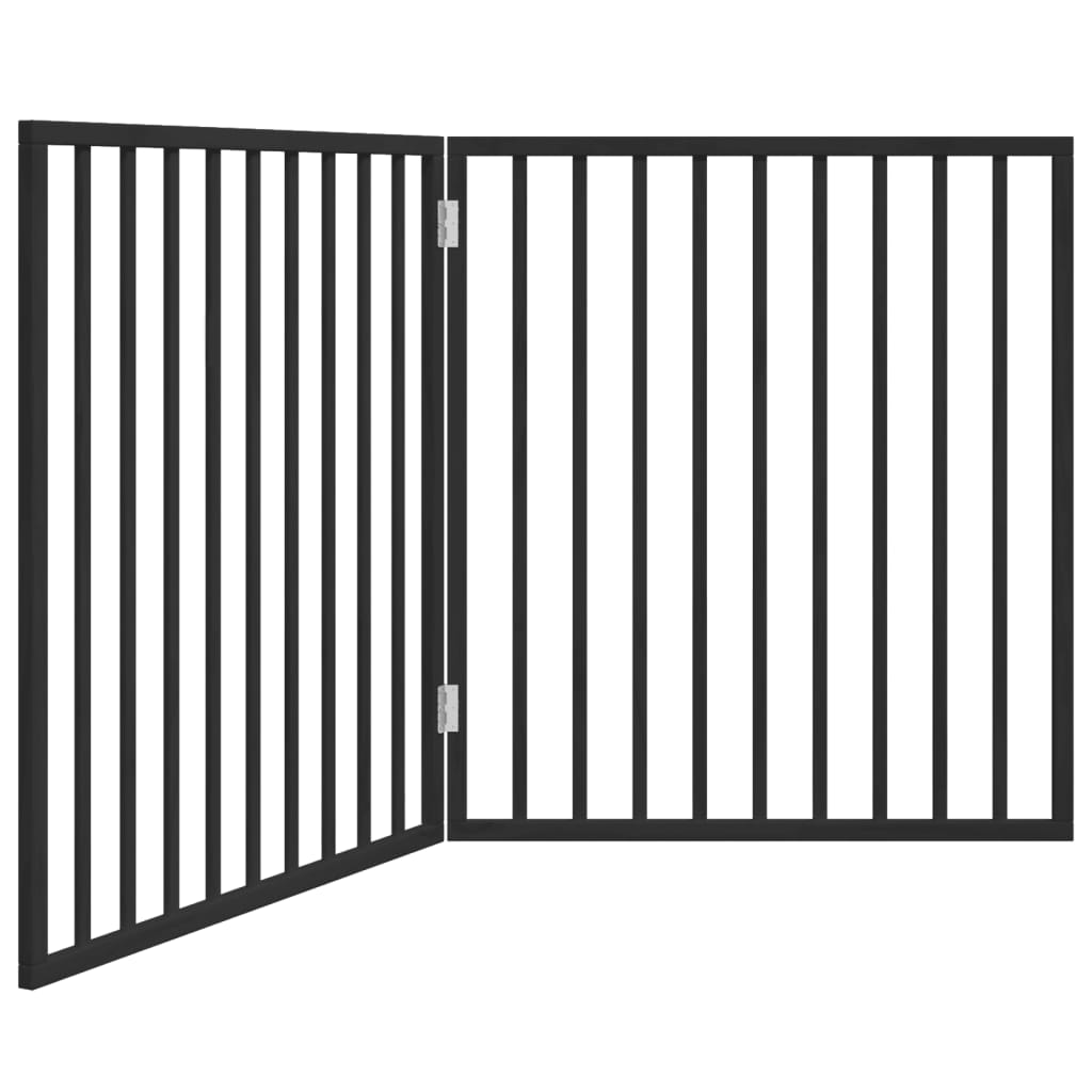 Dog Gate Foldable 2 Panels Black 160 cm Poplar Wood