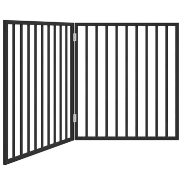 Dog Gate Foldable 2 Panels Black 160 cm Poplar Wood