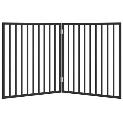 Dog Gate Foldable 2 Panels Black 160 cm Poplar Wood