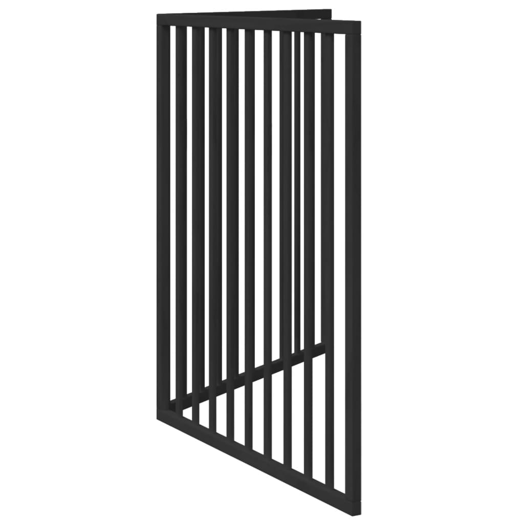 Dog Gate Foldable 2 Panels Black 160 cm Poplar Wood