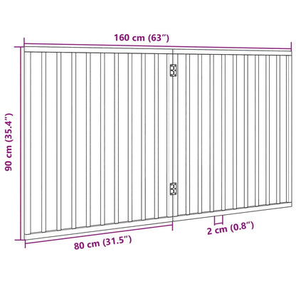 Dog Gate Foldable 2 Panels Black 160 cm Poplar Wood