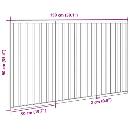 Dog Gate Foldable 3 Panels Brown 150 cm Poplar Wood