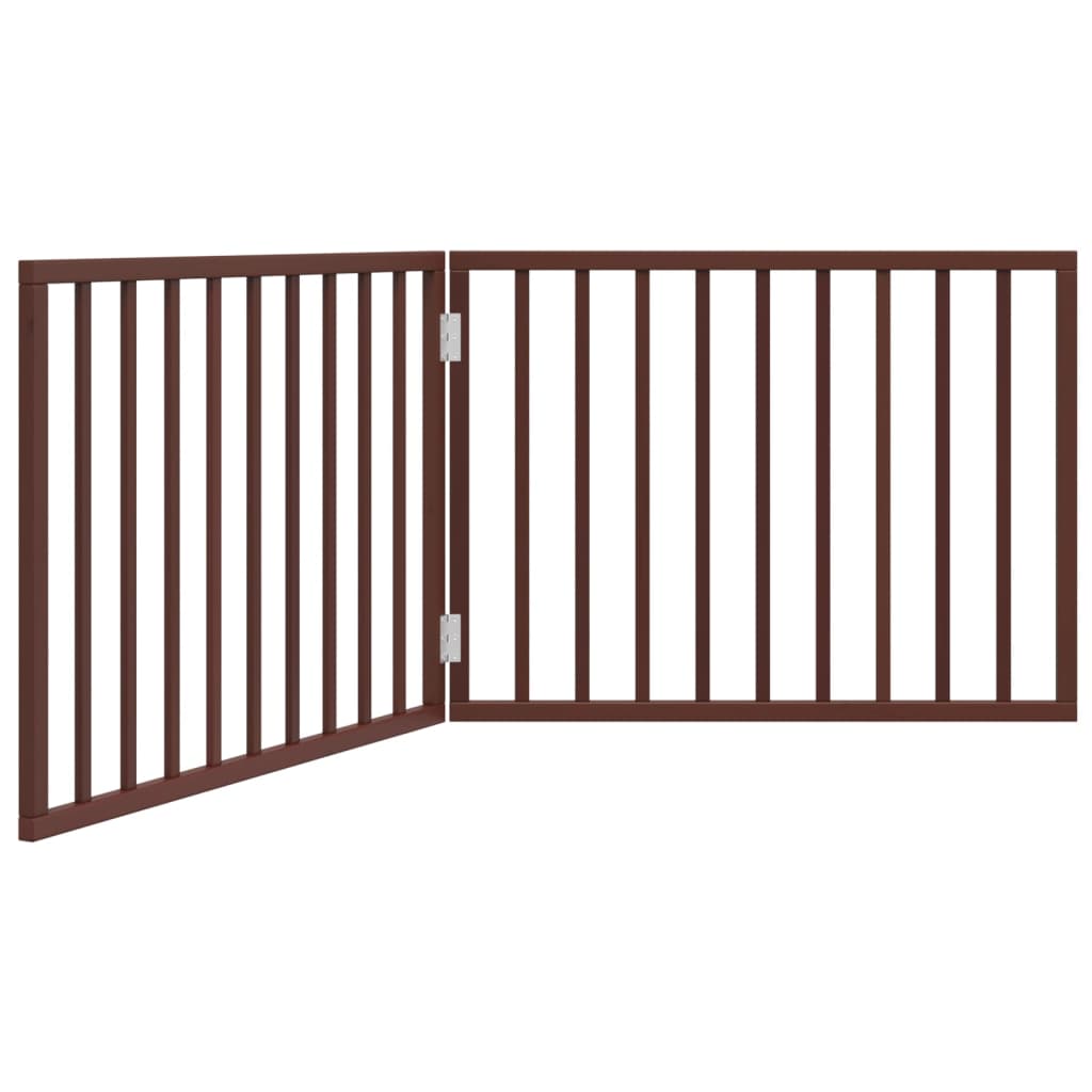 Dog Gate Foldable 2 Panels Brown 160 cm Poplar Wood