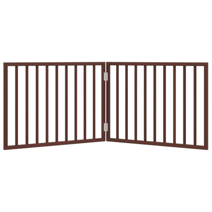 Dog Gate Foldable 2 Panels Brown 160 cm Poplar Wood