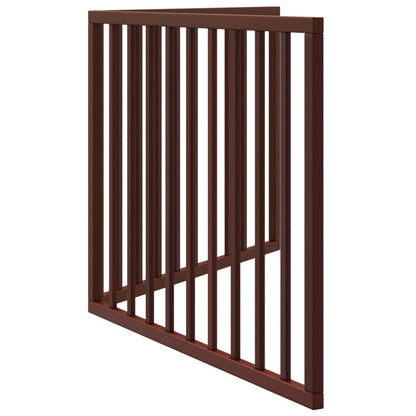 Dog Gate Foldable 2 Panels Brown 160 cm Poplar Wood