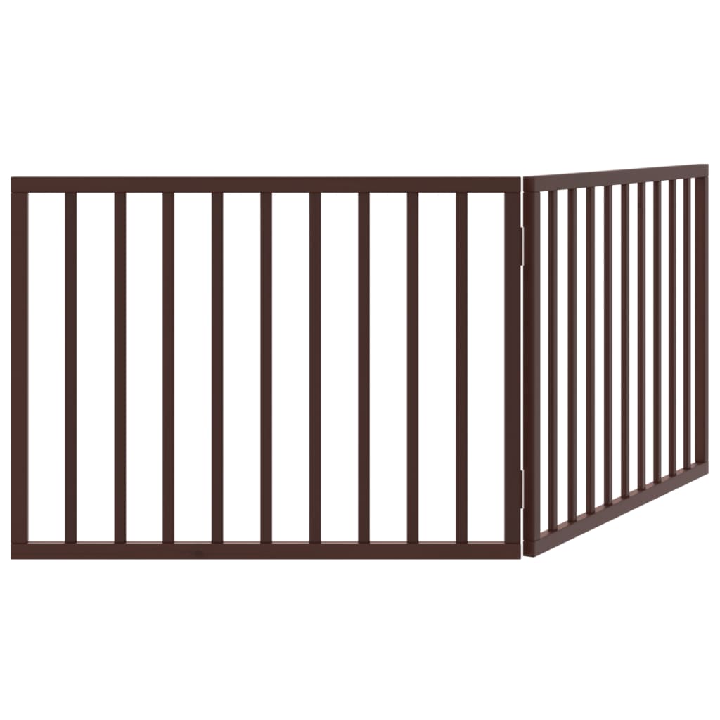 Dog Gate Foldable 2 Panels Brown 160 cm Poplar Wood