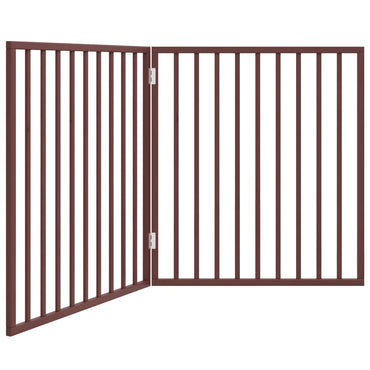 Dog Gate Foldable 2 Panels Brown 160 cm Poplar Wood