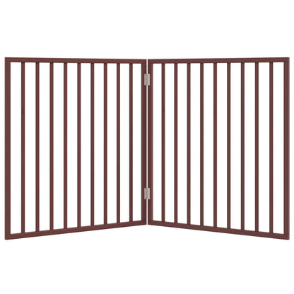 Dog Gate Foldable 2 Panels Brown 160 cm Poplar Wood