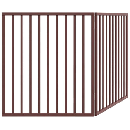 Dog Gate Foldable 2 Panels Brown 160 cm Poplar Wood