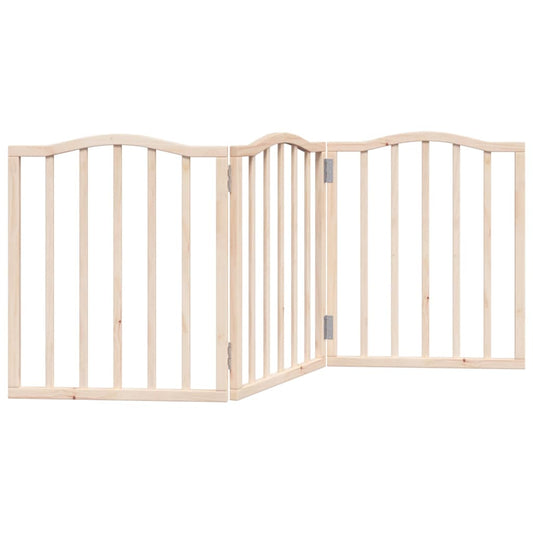 Dog Gate Foldable 3 Panels 150 cm Poplar Wood