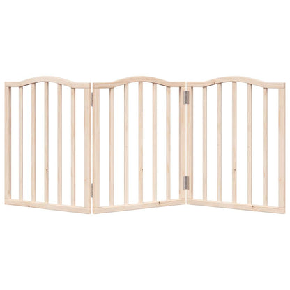 Dog Gate Foldable 3 Panels 150 cm Poplar Wood