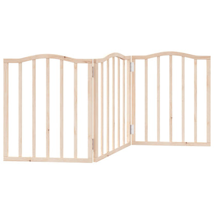 Dog Gate Foldable 3 Panels 150 cm Poplar Wood