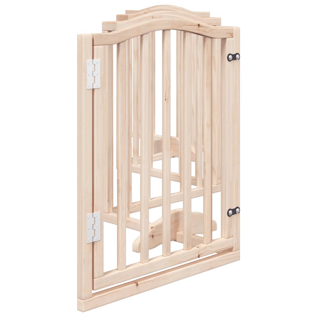 Dog Gate with Door Foldable 6 Panels 300 cm Poplar Wood