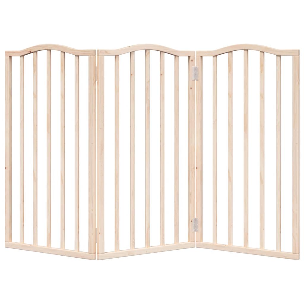 Dog Gate Foldable 3 Panels 150 cm Poplar Wood