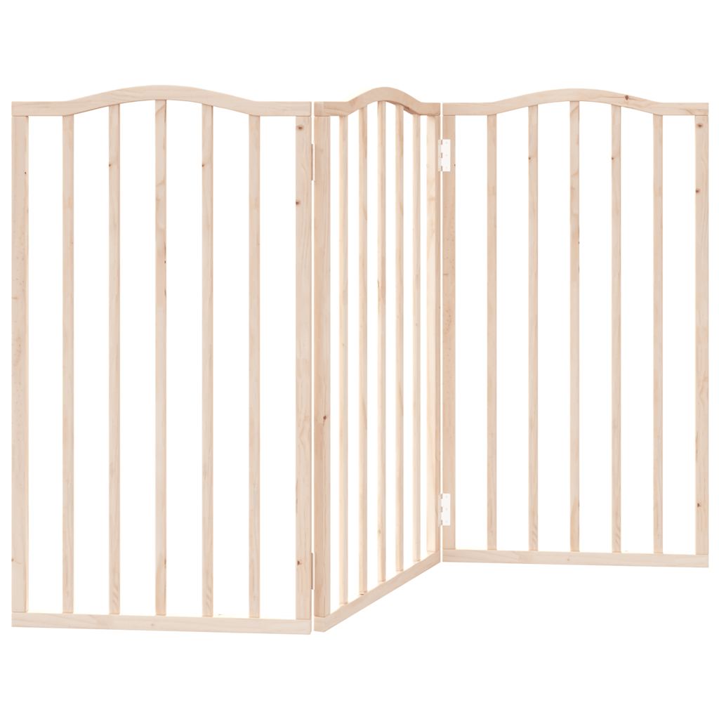 Dog Gate Foldable 3 Panels 150 cm Poplar Wood