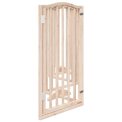 Dog Gate with Door Foldable 6 Panels 300 cm Poplar Wood