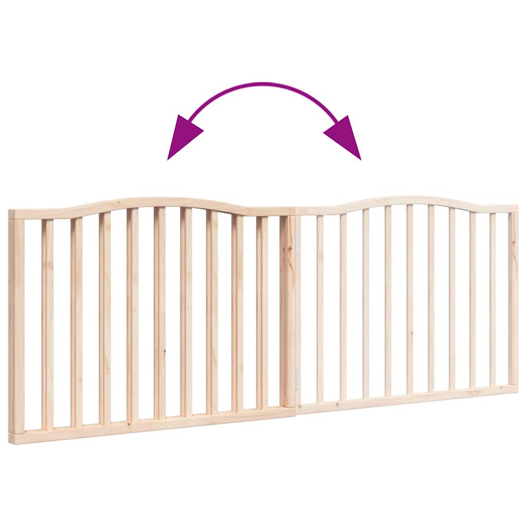 Dog Gate Foldable 2 Panels 160 cm Poplar Wood