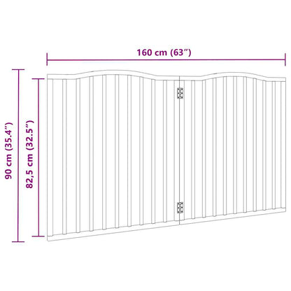 Dog Gate Foldable 2 Panels 160 cm Poplar Wood
