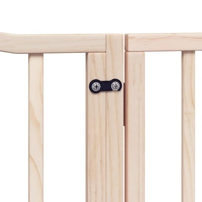 Dog Gate with Door Foldable 4 Panels 320 cm Poplar Wood