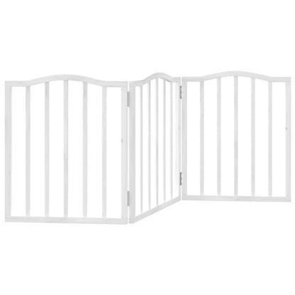 Dog Gate Foldable 3 Panels White 150 cm Poplar Wood