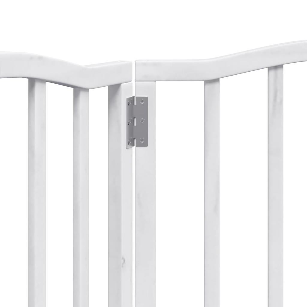 Dog Gate Foldable 3 Panels White 150 cm Poplar Wood