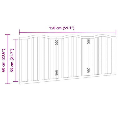 Dog Gate Foldable 3 Panels White 150 cm Poplar Wood