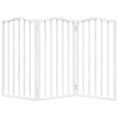 Dog Gate Foldable 3 Panels White 150 cm Poplar Wood