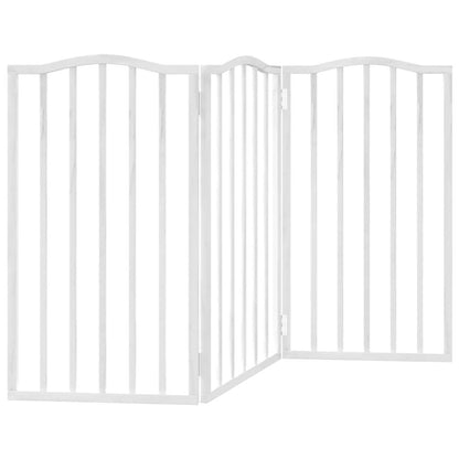 Dog Gate Foldable 3 Panels White 150 cm Poplar Wood