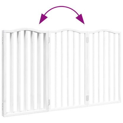 Dog Gate Foldable 3 Panels White 150 cm Poplar Wood