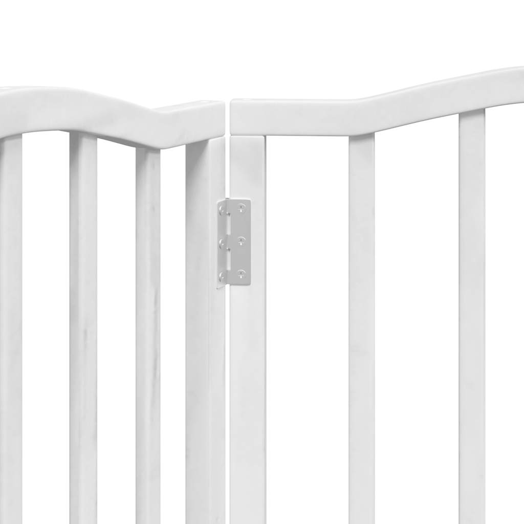 Dog Gate Foldable 3 Panels White 150 cm Poplar Wood