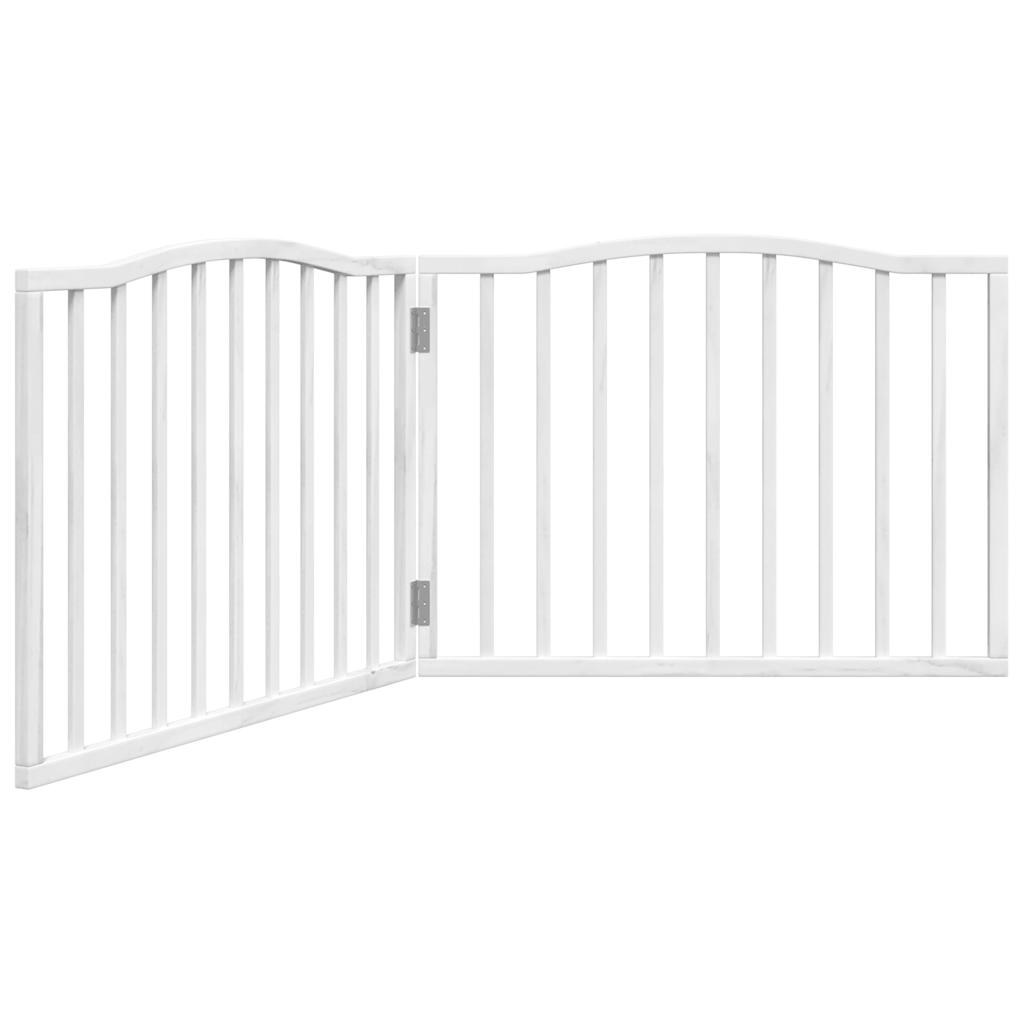 Dog Gate Foldable 2 Panels White 160 cm Poplar Wood