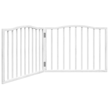 Dog Gate Foldable 2 Panels White 160 cm Poplar Wood