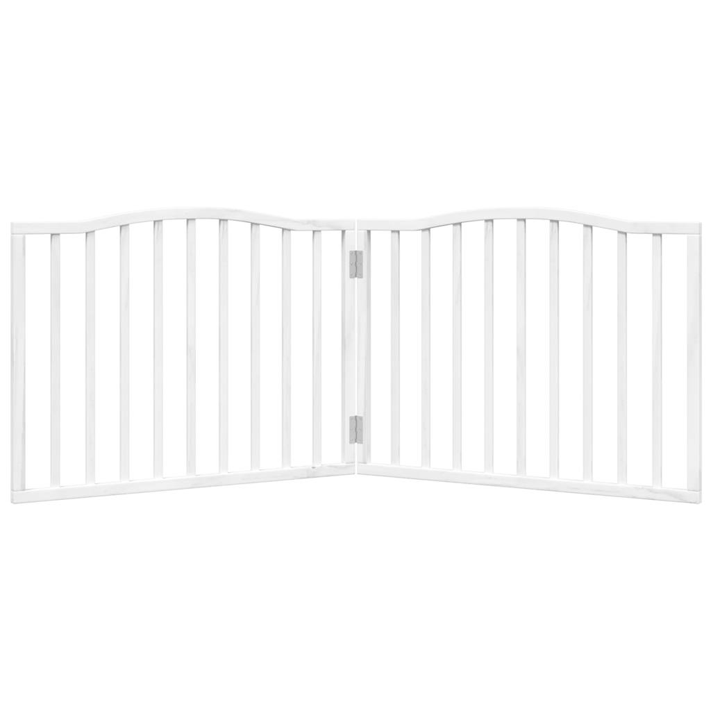 Dog Gate Foldable 2 Panels White 160 cm Poplar Wood