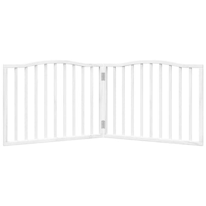 Dog Gate Foldable 2 Panels White 160 cm Poplar Wood